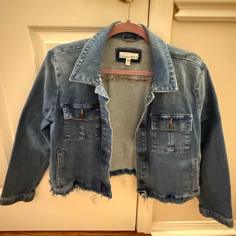 Ann Taylor LOFT Cropped Denim Jacket